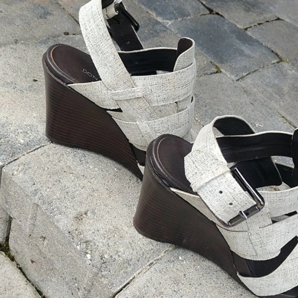 Donald J Pliner Metallic Suede Wedge Sandal